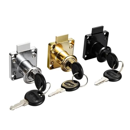 Schubladenschlösser mit 2 Schlüsseln, Türschloss, Schrank, 3 Farben, Nocken, 1 Stück(Gold-long) von VSITIKVS