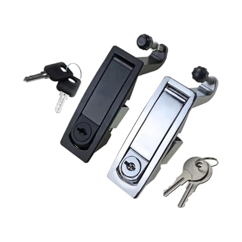 Zinklegierung Flachschloss Push-Typ Bounce Lock Maschinen Ausrüstung Schrank Türschloss Schrankschloss 1Pcs(Black with lock) von VSITIKVS