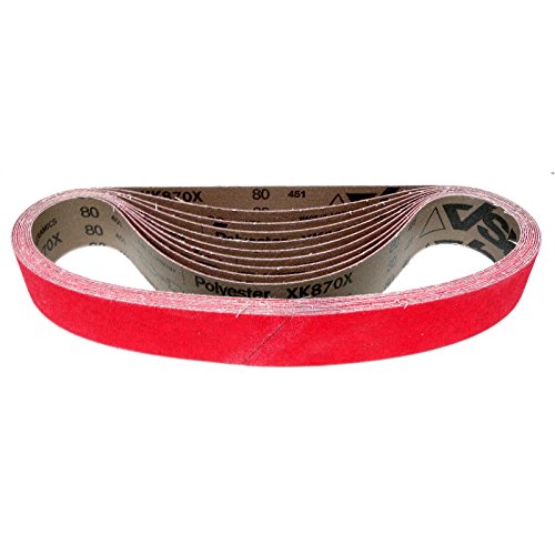 VSM Schleifband XK870X – 30 x 533 mm – Körnung P120 – 10 Stück – aggressives Keramikkorn für Metall Edelstahl – reißfestes robustes Gewebe – wasserfest – Profi-Schleifbänder für Rohrbandschleifer von VSM