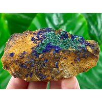 Blauer Azurit Und Malachit Aus Marokko, Azurit Kristall Cluster, Roher Stein, Roher Kristall, Blaue Mineralien, Grüner Stein von VSMINERALS