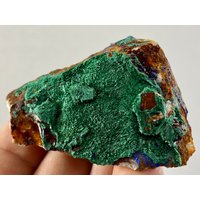 Grüner Malachit Und Azurit Aus Marokko, Azurit Kristall Cluster, Roher Stein, Roher Kristall, Blaue Mineralien, Grüner Stein von VSMINERALS