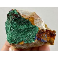 Grüner Malachit Und Azurit Aus Marokko, Azurit Kristall Cluster, Roher Stein, Roher Kristall, Blaue Mineralien, Grüner Stein von VSMINERALS