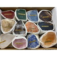 One Box Mix Polierte Mineralien, Flache Mineralien, Wholesale Minerals, Set Minerals, Natural Crystal, Specimen, Collection, Collector, Natural von VSMINERALS