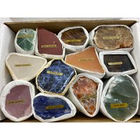 One Box Mix Polierte Mineralien, Flache Mineralien, Wholesale Minerals, Set Minerals, Natural Crystal, Specimen, Collection, Collector, Natural von VSMINERALS