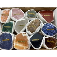 One Box Mix Polierte Mineralien, Flache Mineralien, Wholesale Minerals, Set Minerals, Natural Crystal, Specimen, Collection, Collector, Natural von VSMINERALS