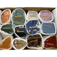 One Box Mix Polierte Mineralien, Flache Mineralien, Wholesale Minerals, Set Minerals, Natural Crystal, Specimen, Collection, Collector, Natural von VSMINERALS