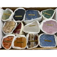 One Box Mix Polierte Mineralien, Flache Mineralien, Wholesale Minerals, Set Minerals, Natural Crystal, Specimen, Collection, Collector, Natural von VSMINERALS