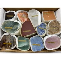 One Box Mix Polierte Mineralien, Flache Mineralien, Wholesale Minerals, Set Minerals, Natural Crystal, Specimen, Collection, Collector, Natural von VSMINERALS