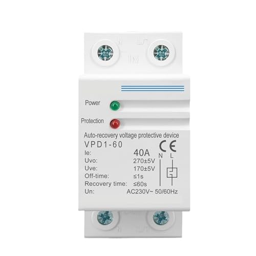 1 pcs 40A 230V Din rail automatic recovery reconnect over voltage and under voltage protective device protection relay(40A) von VSNPJPVPH