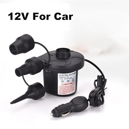 12V 220V Elektrische Luftpumpe Trinkwasser Aufblasbare Pumpe Kompressor for Matratze Schwimmbad Schnelle Luft Füllung Inflator Gebläse Düse(12V For Car) von VSNPJPVPH