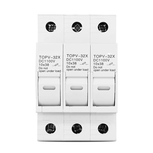 3P 1100V DC Fuse Holder 10 * 38mm High Voltage Solar PV TOPV-32X Base Photovoltaic System Protection Protector gPV(3P Without LED) von VSNPJPVPH
