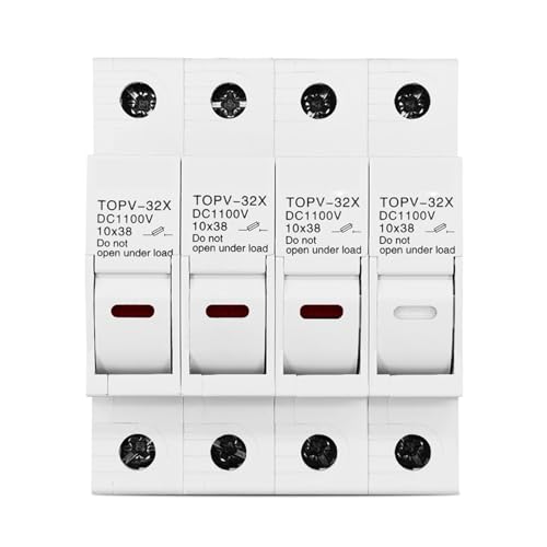 4P 1100V DC Fuse Holder 10 * 38mm High Voltage Solar PV TOPV-32X Base Photovoltaic System Protection Protector gPV LED(4P With LED) von VSNPJPVPH