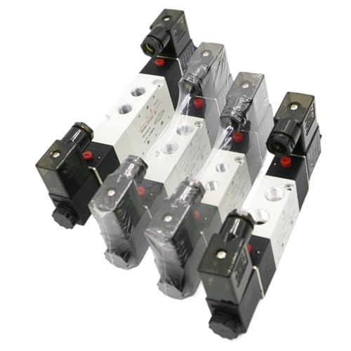 4V220-08 Air Pneumatic Solenoid Valve 5 Way 2 Position 1/4" DC12V DC24V AC110V AC220V(PC 8mm Fittings,DC24) von VSNPJPVPH