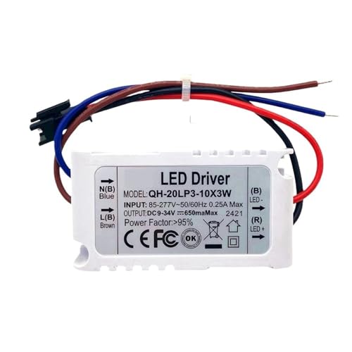 5pcs (3-10) X 3W High Power LED Driver Input 85-265V Output 9-34V 650MA 50/60Hz 18W 20W 21W 24W 27W 30W For LED Light von VSNPJPVPH