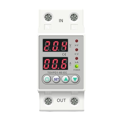 60A Din Rail 230V Adjustable Over and Under Voltage Protective Device Protector Relay Monitor Current Limit TOVPD1-63-EC(60A) von VSNPJPVPH