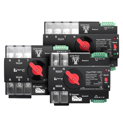 Din Rail 3 phase 2P3P4P 63A 100A 125A 230V Dual Power Automatic Transfer Electrical Selector Switch Uninterrupted ATS(4P L N 220V-230V,63A) von VSNPJPVPH
