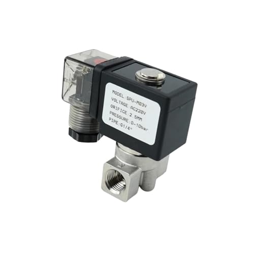 G 1/4" DN8 VX2120-08-SS-NC Normally Closed Stainless Steel Solenoid Valve With Silicone Rubber Seal Pipe Fittings 220VAC 12VDC(With FC6mm,12VDC) von VSNPJPVPH