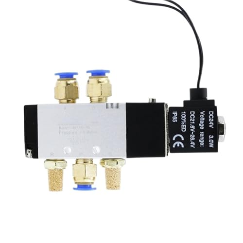 Pneumatisches Magnetventil 4v110-06 Zylinder Elektronisches Ventil 220V Luftventilschalter Spule 24V(4V120-06-6mm connect) von VSNPJPVPH