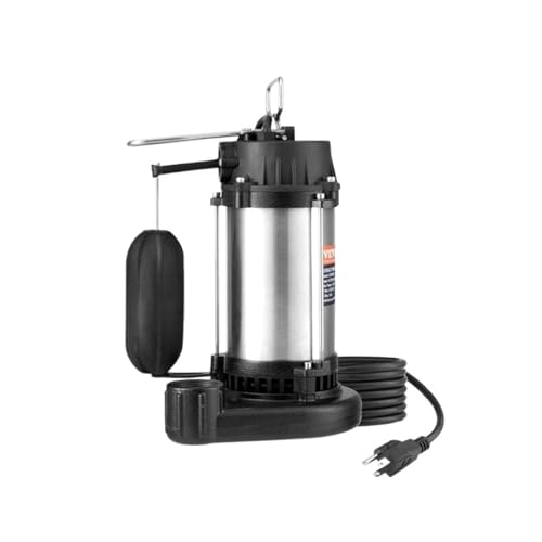 Tauchpumpe for Abwasser aus Gusseisen mit automatischem Schwimmerschalter aus Edelstahl for Reinigen überfluteter Keller, Hof, Bauernhof-Kanalisation(0.75HP 5000GPH) von VSNPJPVPH
