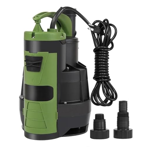 Tauchwasserpumpe, 1 PS, 3500 GPH, mit integriertem Schwimmerschalter und Griff for sauberes/schmutziges Wasser im Pool oder Garten (grün) von VSNPJPVPH