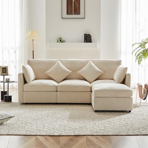 Modernes Design, Chenille-Stoffsofa, Dreisitzer-Sofa, Viersitzer-Sofa, L-förmiges Ecksofa mit Fußhocker, geeignet für Wohnungen, Video verfügbar Modernes Design, Chenille-Stoffsofa, Dreisitzer-Sofa, Viersitzer-Sofa, L-förmiges Ecksofa mit Fußhocker, geeignet für Wohnungen, Video verfügbar von VSOGA