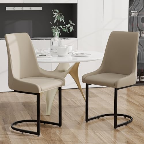 VSOGA 2er Set Esszimmerstühle aus PU-Leder mit hoher Rückenlehne – Moderne Küchenstühle für ESS- & Wohnzimmer, Khaki VSOGA 2er Set Esszimmerstühle aus PU-Leder mit hoher Rückenlehne – Moderne Küchenstühle für ESS- & Wohnzimmer, Khaki von VSOGA