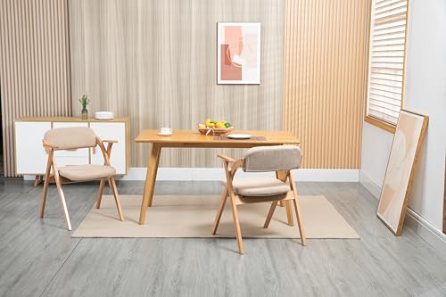 VSOGA Faltbare Esszimmerstühle mit Armlehne und Polsterung, stapelbar, 2er-Set, Klappstuhl für Gäste/Küche/Party, Khaki von VSOGA