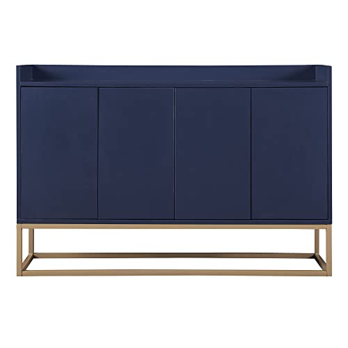 VSOGA Minimalist Style modern Sideboard with 4 Doors, handleless Buffet Cabinet for Dining Room, Living Room, Kitchen (Marine Blue) von VSOGA