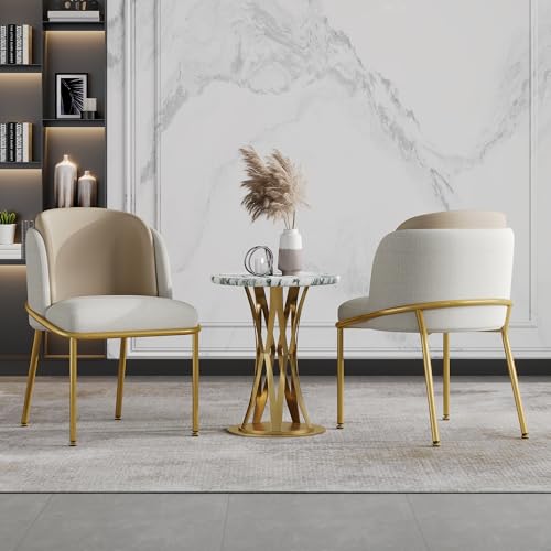 VSOGA Set of 2 modern Chairs with Angled Legs and Adjustable feet, ideal for Home, Open Office, Dining Room, beige von VSOGA