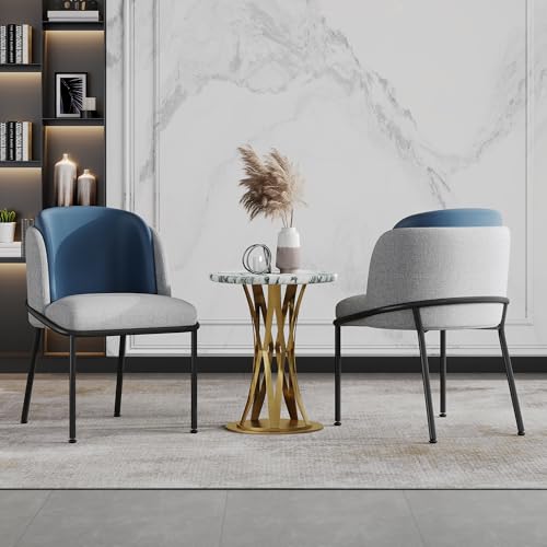 VSOGA Set of 2 modern Chairs with Angled Legs and Adjustable feet, ideal for Living Room, Open Office, Dining Room, Gray + Navy von VSOGA
