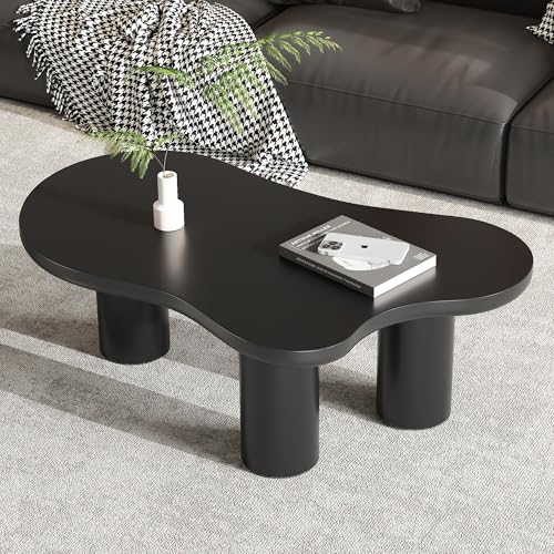 VSOGA Unregelmäßiger Couchtisch in Wolkenform, 107cm Länge, 66cm Breite, 40.5cm Höhe, MDF-Tischplatte und PVC-Beine, mit Filzunterlage VSOGA Unregelmäßiger Couchtisch in Wolkenform, 107cm Länge, 66cm Breite, 40.5cm Höhe, MDF-Tischplatte und PVC-Beine, mit Filzunterlage von VSOGA