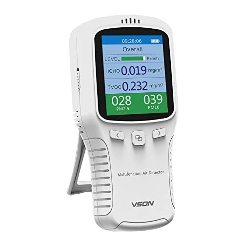 Luftqualität messgerät, Formaldehyd messgerät, PM-Luftqualitätsmonitor mit Temperatur und Luftfeuchtigkeit für Labor/Büro/Auto von VSON