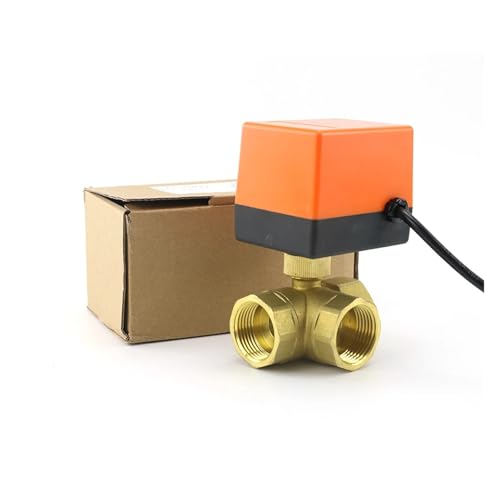1/2 "3/4" 1 "messing 3-Wege Motorisierte Kugelhahn T-Typ DN15/DN20/DN25/DN32 Drei-Draht Zwei-Control Elektrische Magnetventil 220V(Dc12-24v-3 Wire - 2 Point,0.5 Inch) von VSPPJYFG