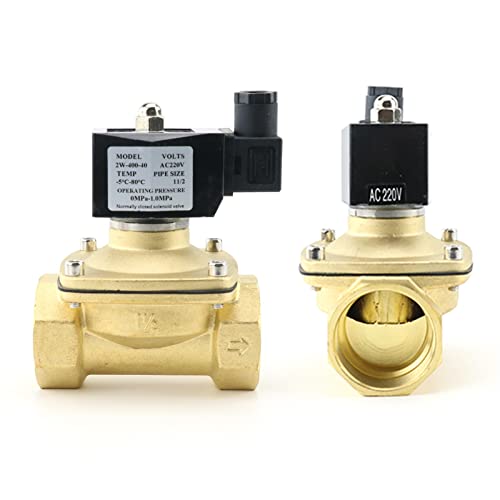 AC220V DC12V DC24V Normalerweise geschlossenes Messing-Magnetventil mit Spule DN10/15/20/25/32/40 Wasserventil 1 Stück(Dc24v,DN15) von VSPPJYFG