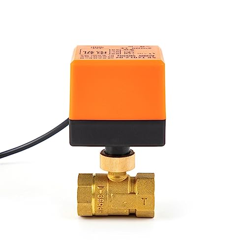DN15/20/25/32/40/50 DC 12 V 24 V AC220 V Elektrischer Messing-Kugelhahn Dreidraht Zwei-Steuerung 2-Wege-3-Wege-Magnetventil mit Stellantrieb 1 Stück(220v-2 Way,DN50) von VSPPJYFG