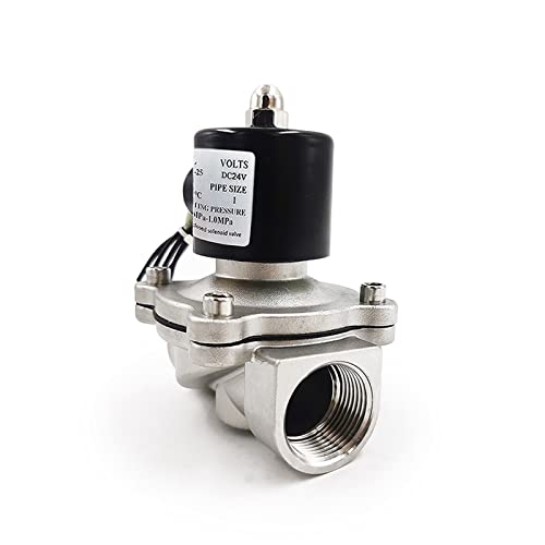 DN8 DN15 DN25 Edelstahl Elektrisches Magnetventil 12V 24V 220V 110V Pneumatisches Ventil 1Pcs(Dc24v,DN25) von VSPPJYFG