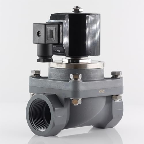 Magnetventil AC 220V 110V Membranbetriebenes Ventil DC 24V DN15-DN50 1St(Npt-dc 24v-upvc,2inch) von VSPPJYFG