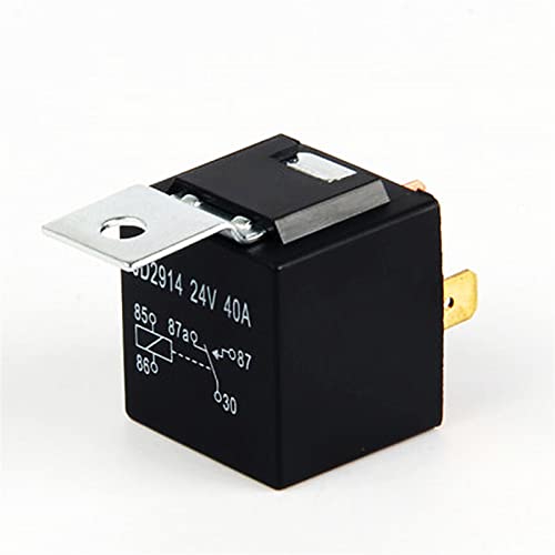 VSPPJYFG Autorelais, wasserdicht, 4, 5 Pins, 4P, 5P, 40 A, normalerweise offen, Relais Terminal DC 12 V/24 V für Scheinwerfer und Klimaanlage (40 A, 12 V, 5P) von VSPPJYFG