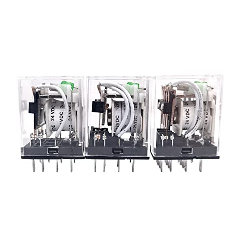 VSPPJYFG Miniaturspule, Schalter für elektromagnetisches Zwischenrelais HH52P HH53P HH54P LED DC 12 V 24 V AC 220 V MY2NJ/MY3NJ/MY4NJ(HH53P DC24V) von VSPPJYFG