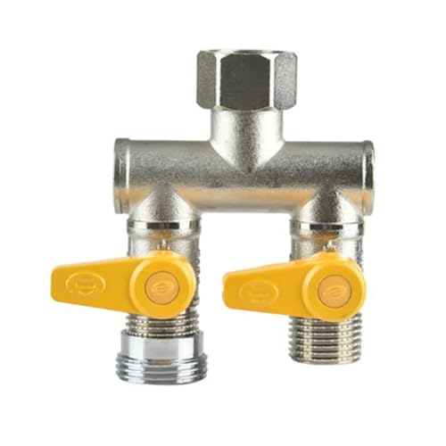 Waschmaschinen-Wasserhahn, ein Einlass, 2-Auslass-Splitter, Zwei-Wege-Dreiwege-Vierwege-Ventil, DN15, DN20-Adapter (2,5 cm) von VSPPJYFG