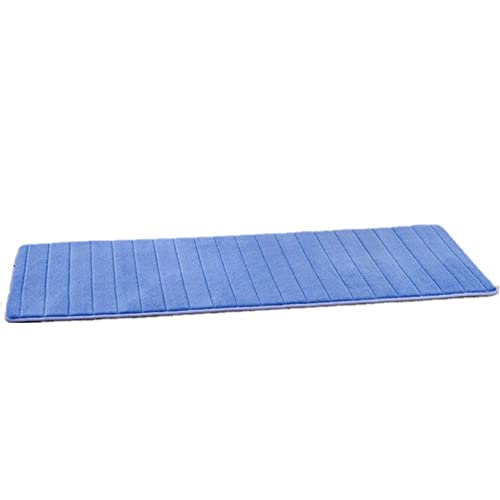 VSUSN Badezimmerteppich Anti Rutsch Badematte Absorbent Badvorleger Memory Foam Badteppich Badematten Fußmatte (Blau,50 x 120 cm) von VSUSN