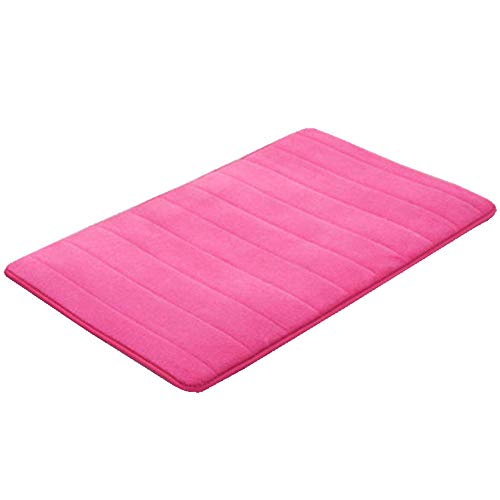 VSUSN Memory Foam Badteppich Anti Rutsch Badematte Absorbent Badvorleger Badezimmerteppich Badematten Duschmatten(30 x 50 cm, Rose Rot) von VSUSN