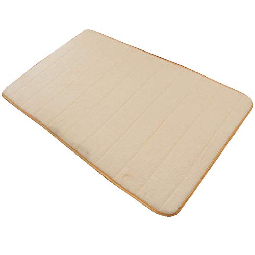 VSUSN Memory Foam Badteppich Anti Rutsch Badematte Absorbent Badvorleger Badezimmerteppich Badematten Duschmatten(50 x 120 cm, Beige) von VSUSN