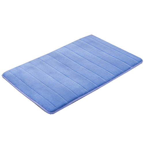 VSUSN Memory Foam Badteppich Anti Rutsch Badematte Absorbent Badvorleger Badezimmerteppich Badematten Duschmatten(50 x 80 cm, Blau) von VSUSN