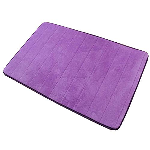 VSUSN Memory Foam Badteppich Anti Rutsch Badematte Absorbent Badvorleger Badezimmerteppich Badematten Duschmatten(50 x 90 cm, Lila) von VSUSN