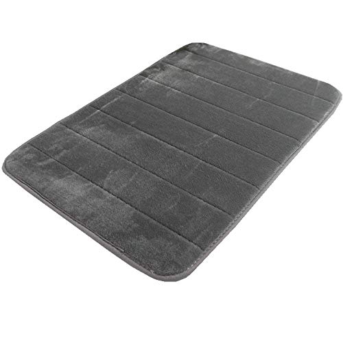 VSUSN Memory Foam Badteppich Anti Rutsch Badematte Absorbent Badvorleger Badezimmerteppich Badematten Duschmatten(Dunkelgrau, 40 x 120 cm) von VSUSN