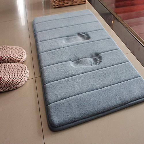 VSUSN Memory Foam Badteppich Anti Rutsch Badematte Absorbent Badvorleger Badezimmerteppich Badematten Duschmatten(Grau, 30 x 50 cm) von VSUSN