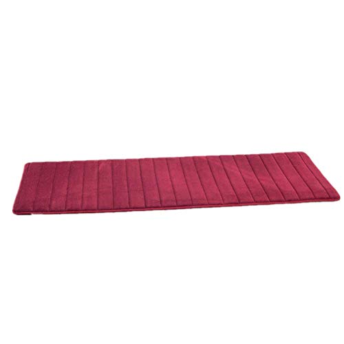 VSUSN Memory Foam Badteppich Anti Rutsch Badematte Absorbent Badvorleger Badezimmerteppich Badematten Duschmatten(Weinrot, 50 x 120 cm) von VSUSN