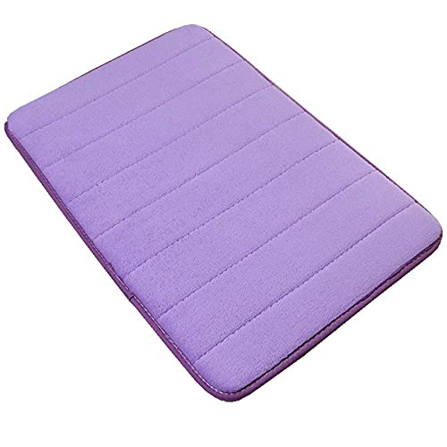 VSUSN Memory Foam Badteppich Anti Rutsch Badematte Absorbent Badvorleger Badezimmerteppich Badematten Duschmatten (30 x 50 cm, Helles Lila) von VSUSN
