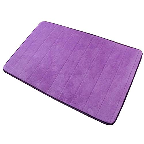 VSUSN Memory Foam Badteppich Anti Rutsch Badematte Absorbent Badvorleger Badezimmerteppich Badematten Duschmatten (50 x 120 cm, Lila) von VSUSN